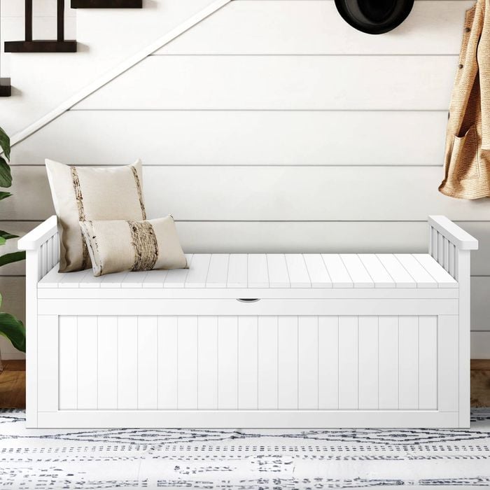 ALFORDSON Storage Bench Wooden Entryway Chest Rustic White XL Size