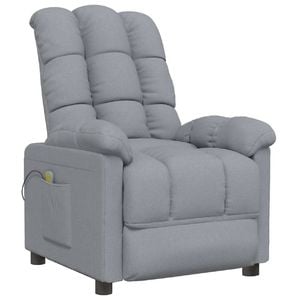 vidaXL Massage Chair Single Sofa Reclining Armchair Office Light Grey Fabric