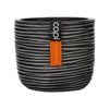 Capi 14 x 13cm Black Rib Indoor Plant Pot