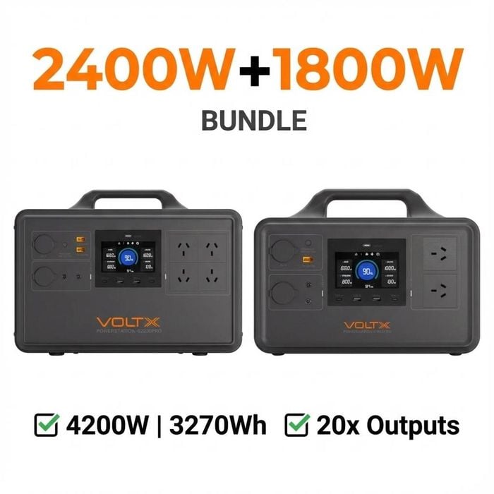 Voltx 3270wh Power Station 4200w Total (2400w + 1800w Bundle)
