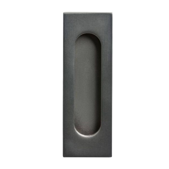 Lemaar 120 x 40mm Gun Metal Grey Rectangle Oval Flush Pull