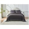 Grosvenor House 500TC Hotel Embroidered Quilt Set Super King Charcoal W/ White