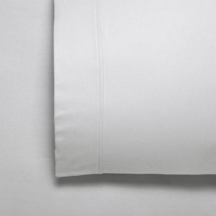 Bianca Fletcher Flannelette Flat/Fitted Sheet/Pillowcase Silver Super King Bed