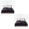 SOGA Set of 2 Dark Grey Throw Blankets – Cozy Thick Fleece Flannel Coverlets