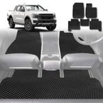 6D Diamond Car Floor Mats for Ford Ranger 2022-Current-Full Set-Black-Outback GT