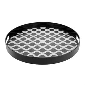 Olympia Kristallon Round Non Slip Tray With Handles Pc 405mm Serving Catering Food Beverage