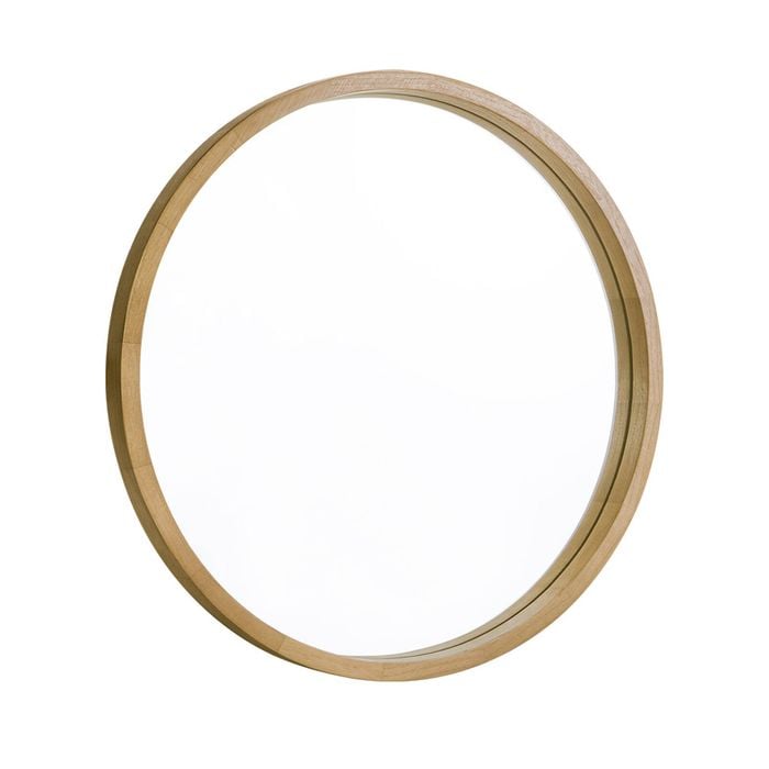 Furb Wooden Wall Mirrors Round Makeup Mirror Bathroom Home Decor 80CM
