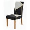 Anyhouz Chair Cover Black White Geometric Design Elastic Slipcover