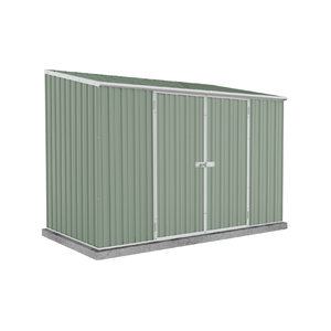 Absco Sheds 3.0 x 1.52 x 2.08m Pale Eucalypt Space Saver Double Door Shed