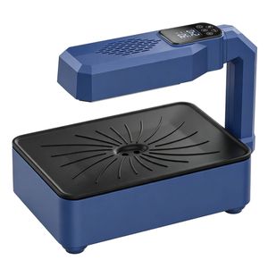 YOPOWER Smokeless Electric Grill with Top Heating and Detachable Plate, Blue