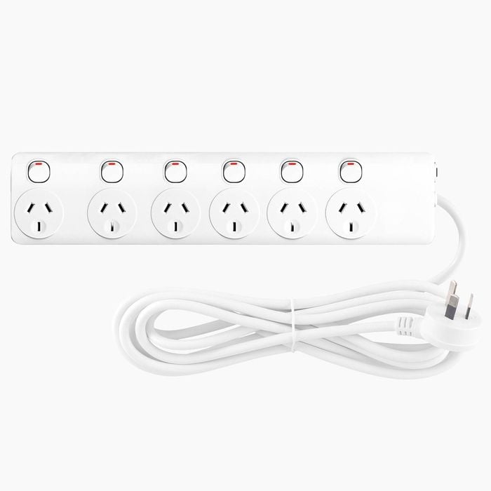 Arlec 6 Outlet Individually Switched Powerboard