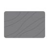 Hard Diatomite Stone Bath/shower Mat Quick Dry Anti Slip Dark Grey Wave Lines 60x39cm