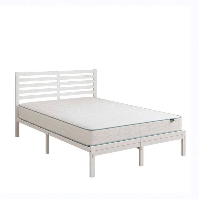 Zinus Queen Kai Bamboo Metal Bed Frame & Bonnell Spring Mattress Set, Essential Inner Spring