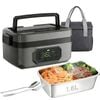 FOHOA Cordless Insulated Electric Lunch Box with 1.6L Stainless Steel Container with Spoon Fork Bag