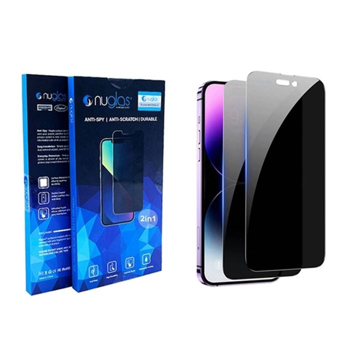 Nuglas 2x Screen Protector 2.5d Privacy Anti-spy Glass For Iphone 14 Pro Max