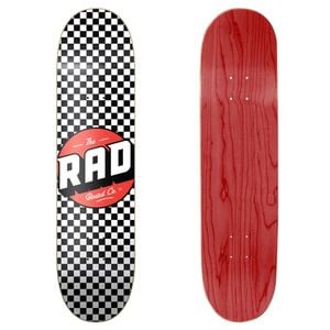 Rad Board Co Logo Skateboard Deck Checkers Black/White  Deck Width 7.75in