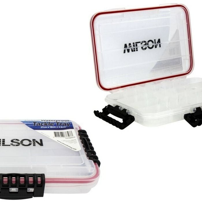 Small Wilson Deluxe Waterproof Fishing Tackle Tray - Worm Proof Tackle Box