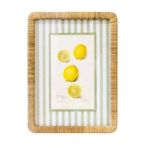 Lvd Ratten Framed Vintage Lemon Print Wall Hanging Decor 32x43.5cm Assorted