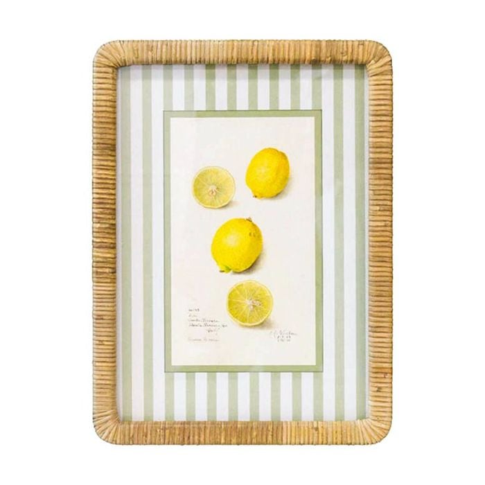 Lvd Ratten Framed Vintage Lemon Print Wall Hanging Decor 32x43.5cm Assorted