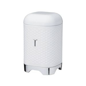 Kitchen Craft Lovello Retro Carbon Steel Tea Canister Caddy 19cm Ice White