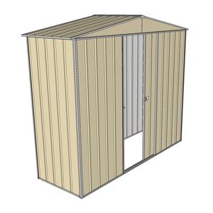 Build-a-Shed 2.3 x 0.8 x 2.3m Front Gable Single Sliding Door Shed - Cream