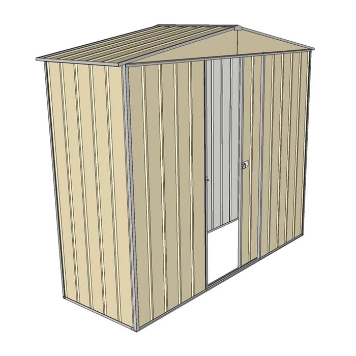 Build-a-Shed 2.3 x 0.8 x 2.3m Front Gable Single Sliding Door Shed - Cream
