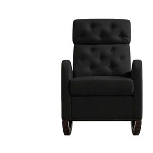 Sisco Velvet Rocker Chair - Black