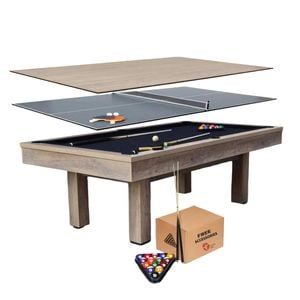 Topone Ayesha Mdf 3-in-1 Pool Table/billiard Table/table Tennis Table/dinning Table 7ft/8ft - 8ft Table