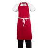 Whites Bib Apron Polycotton Red Kitchen Hospitality Catering Apparel