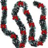 Lifebay Artificial Christmas Tinsel Garland with Bows