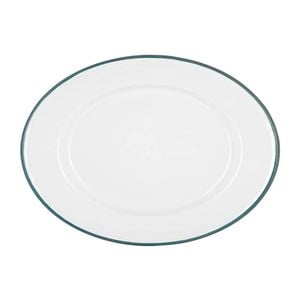 Argon Tableware White Enamel Serving Platter - 30.5cm x 22.5cm