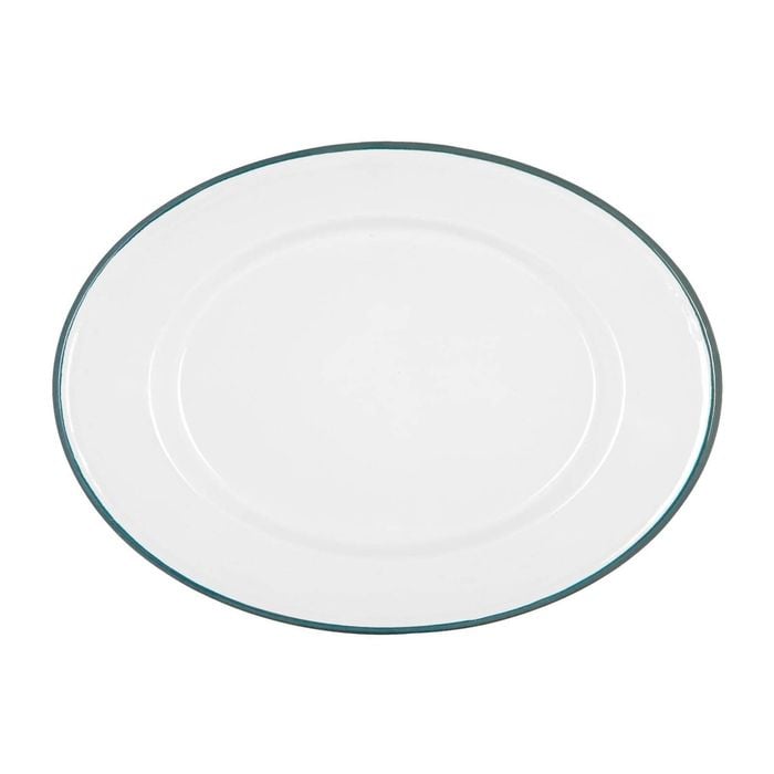 Argon Tableware White Enamel Serving Platter - 30.5cm x 22.5cm