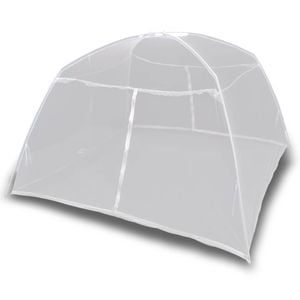 vidaXL Camping Tent Fiberglass White Outdoor Park Family Hiking Mosquito Net