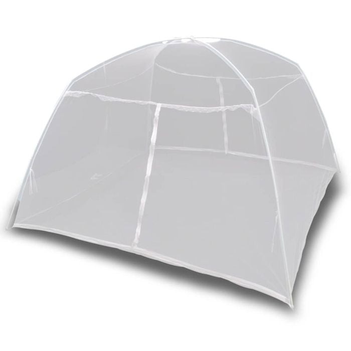 vidaXL Camping Tent Fiberglass White Outdoor Park Family Hiking Mosquito Net