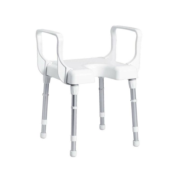 Shower Chair with Armrests - Lightweight, Adjustable, Waterproof & Safe for Elderly and Disabled