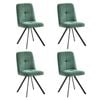 Oikiture 4x Dining Chair Kitchen Seat Linen Fabric Accent Chair Green