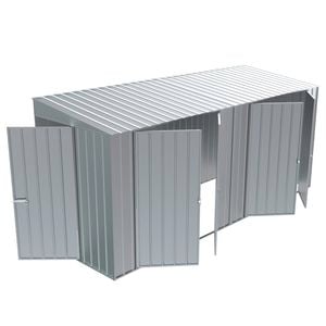 Build-a-Shed 1.5 x 4.5 x 2.0m Skillion Double Plus Double Hinged Side Doors Shed - Zinc