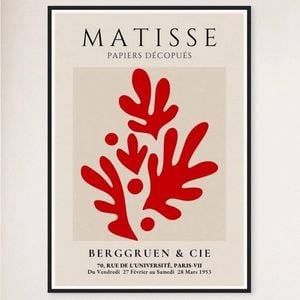 Galrie Henri Matisse Vintage Red Exhibition Print Collection at Berggruen & Cie, Black Frame, 70 x 100cm (28 x 40inch)