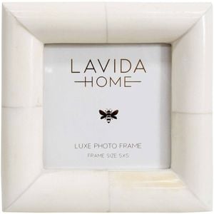LVD 5x5 Picture/Photo Frame Rolled Edge Bone/MDF White
