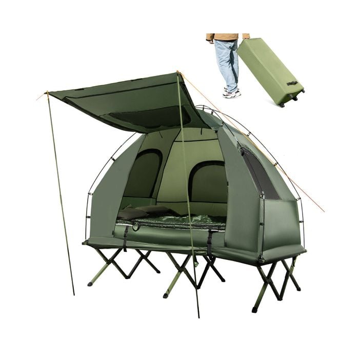 Costway 2-Person Pop Up Tent Camping Stretcher w/Mattress