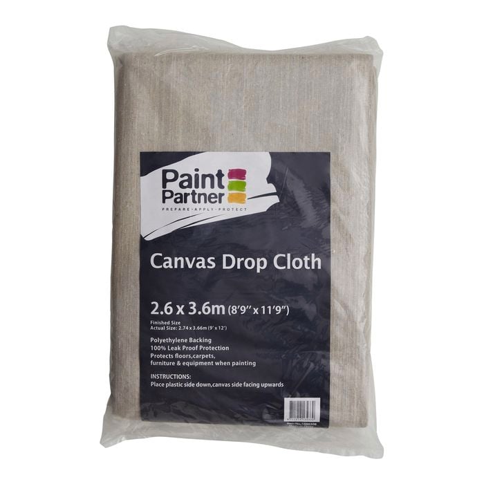 Paint Partner 2.6 x 3.6m Plastic Backed Canvas Drop Sheet