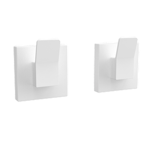 Fusion-Loc Matte White Style Pack of 2 Designer Suction Hooks