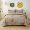 Bloomington Teddy Bears 100% Cotton Lightly Quilted Reversible Coverlet Set Single