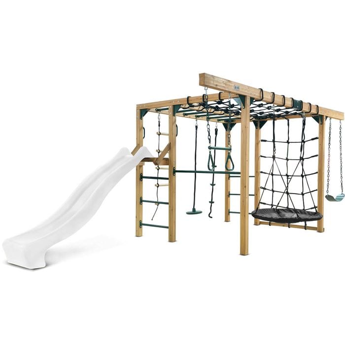 Lifespan Kids Orangutan Monkey Bars Jungle Gym Climbing Frame 2.2m White Slide 
