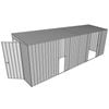Build-a-Shed 1.5 x 6 x 2m Sliding Door Tunnel Shed with 3 Sliding Side Doors - Zinc