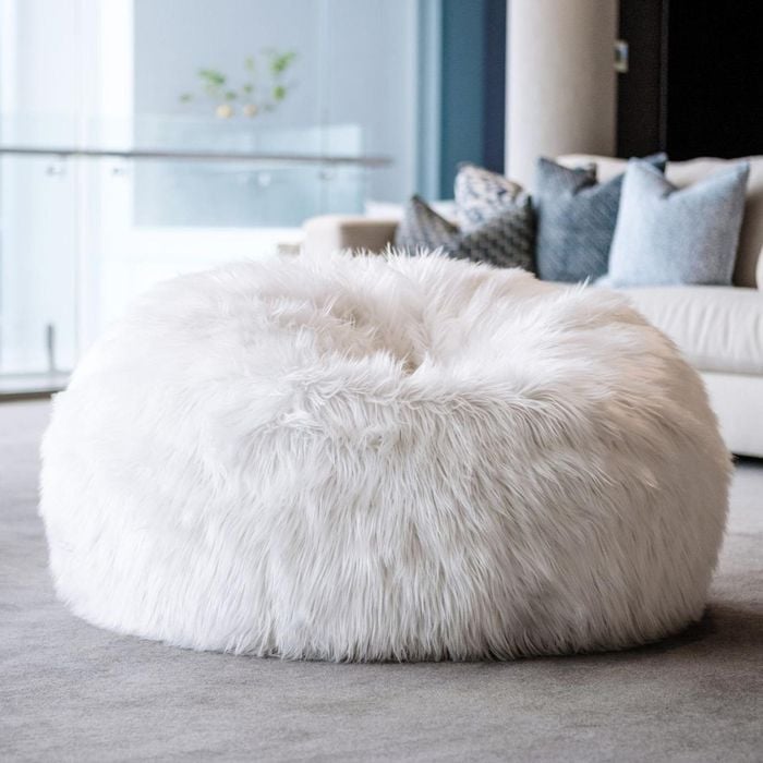 Lush Fur Bean Bag - White