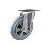 Easyroll 200mm 200kg I4 Series Grey Rubber Swivel Plate Mount Castors
