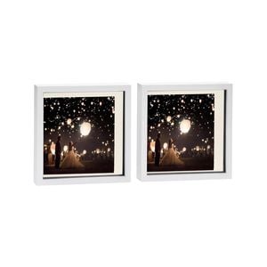 Nicola Spring 10" x 10" White 3D Box Photo Frames - 8" x 8" Mount - Pack of 2
