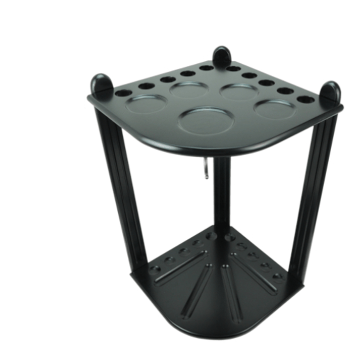 Black Deluxe Corner Pool Snooker Billiard Cue Stand Rack Holds 10 x Cues