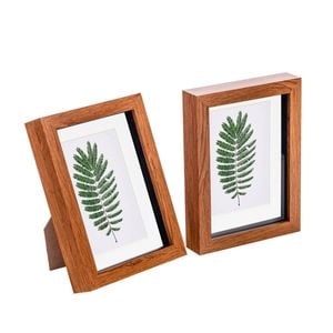 Nicola Spring Acrylic 3d Box Photo Frames With 4" X 6" Mounts - 5" X 7"  - Dark Wood - Pack Of 2